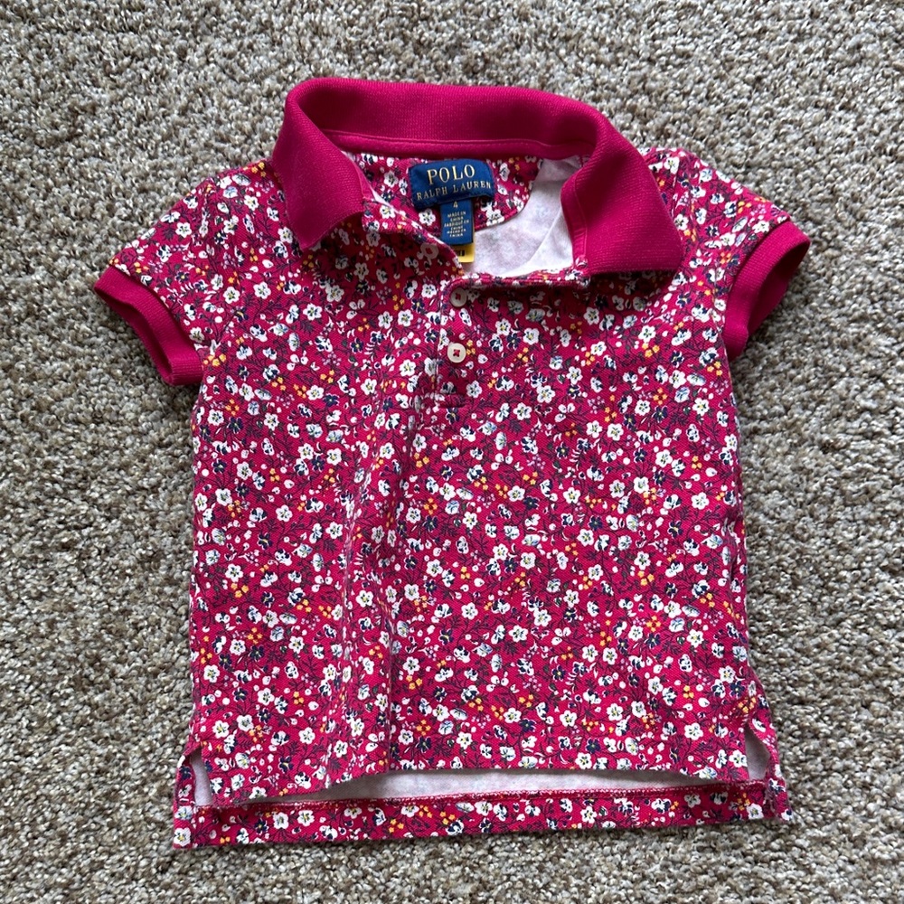Polo by Ralph Lauren Kids Pink Floral Polo Shirt